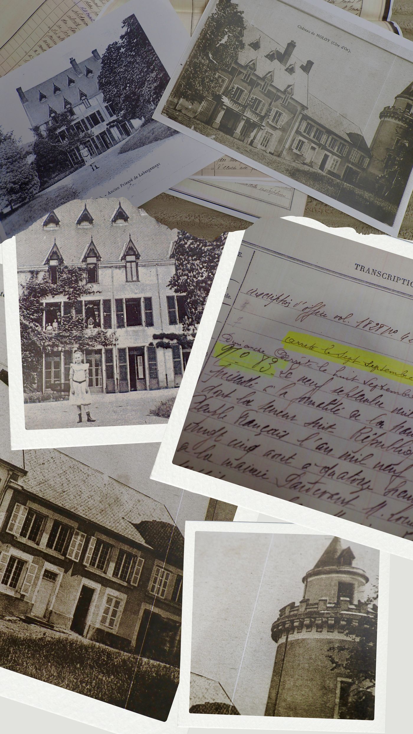 Archives : cartes postales anciennes du château de Moloy et de l'ancien prieuré de Labergement