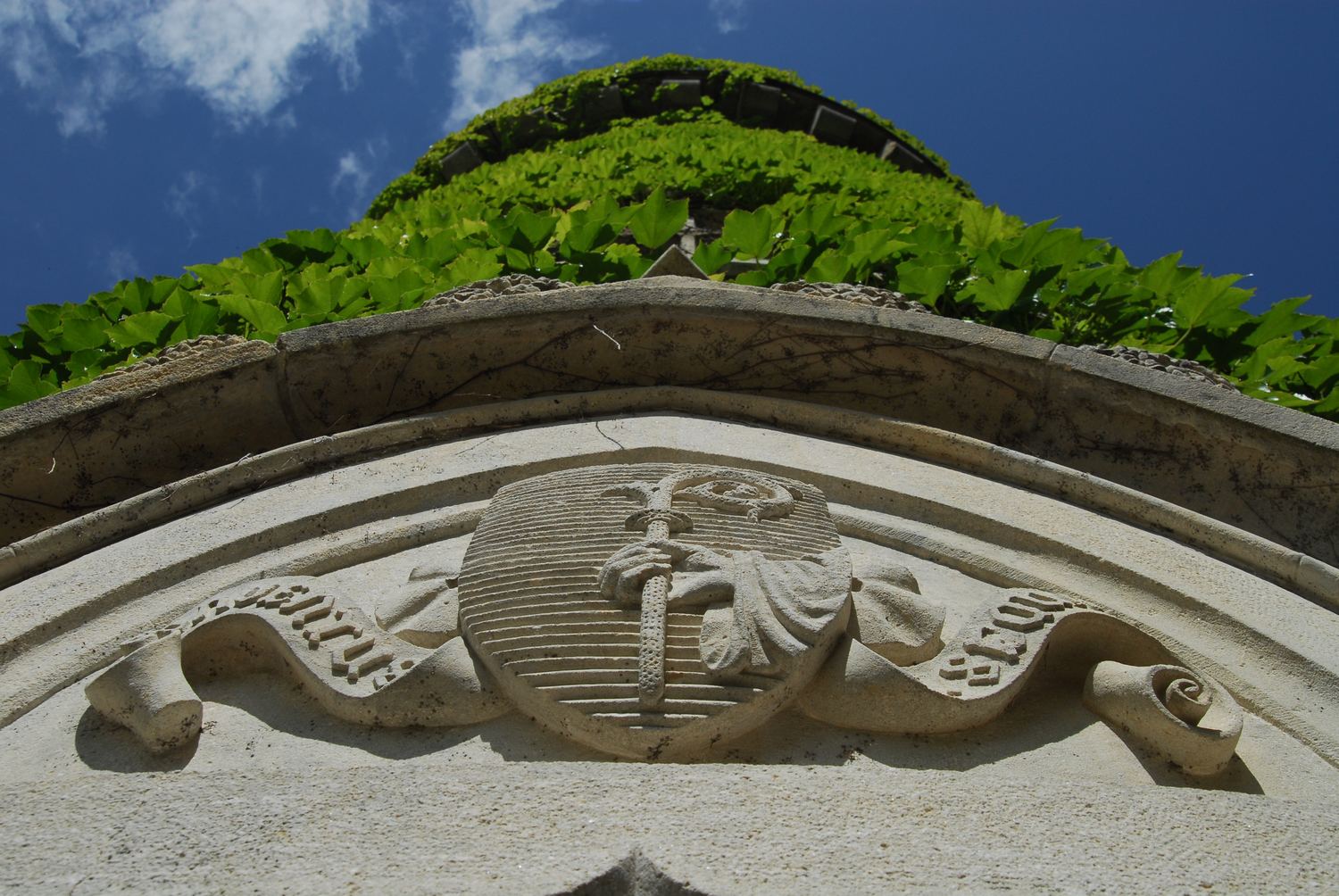 Fronton sculpté du domaine