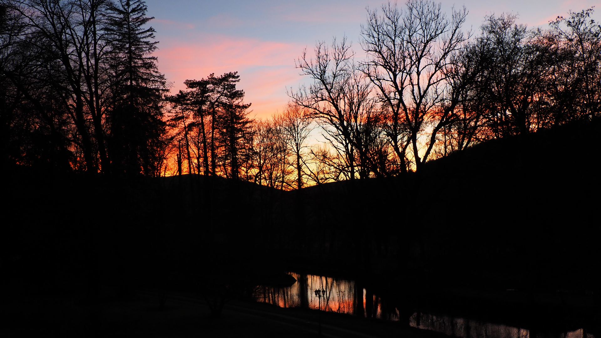 Coucher de soleil sur le domaine